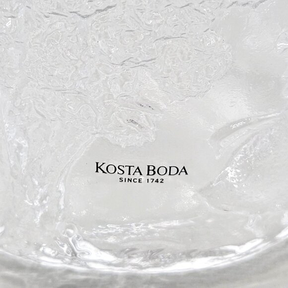 Kosta Boda Rhapsody Crystal Bowl by Kjell Engman Textured Design Handmade Sweden - Picture 3 of 9